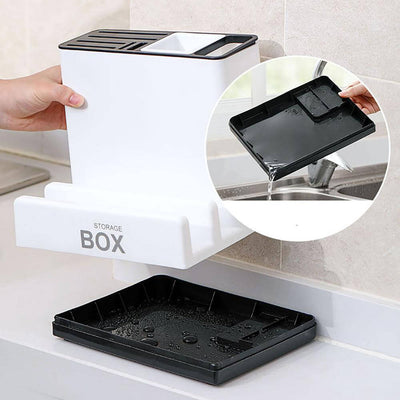 Tableware Storage Holders Kitchen Knife Plastic Storages Racks For Kitchen Convenience Cabinet Kitchen Gadgets eprolo