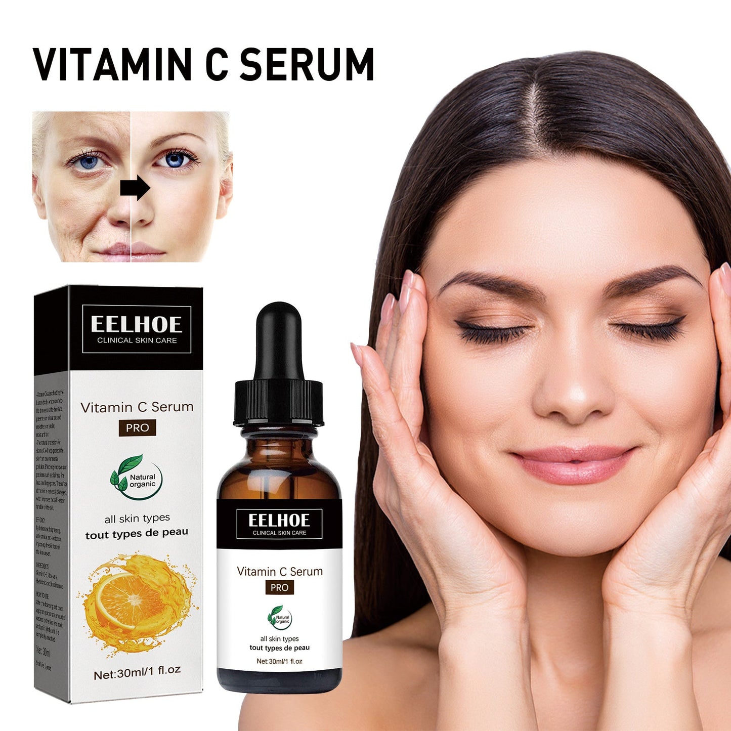 EELHOE Vitamin C Serum For Reducing The Appearance Of Fine Lines, Firming, And Moisturizing The Skin For A More Youthful Complexion eprolo