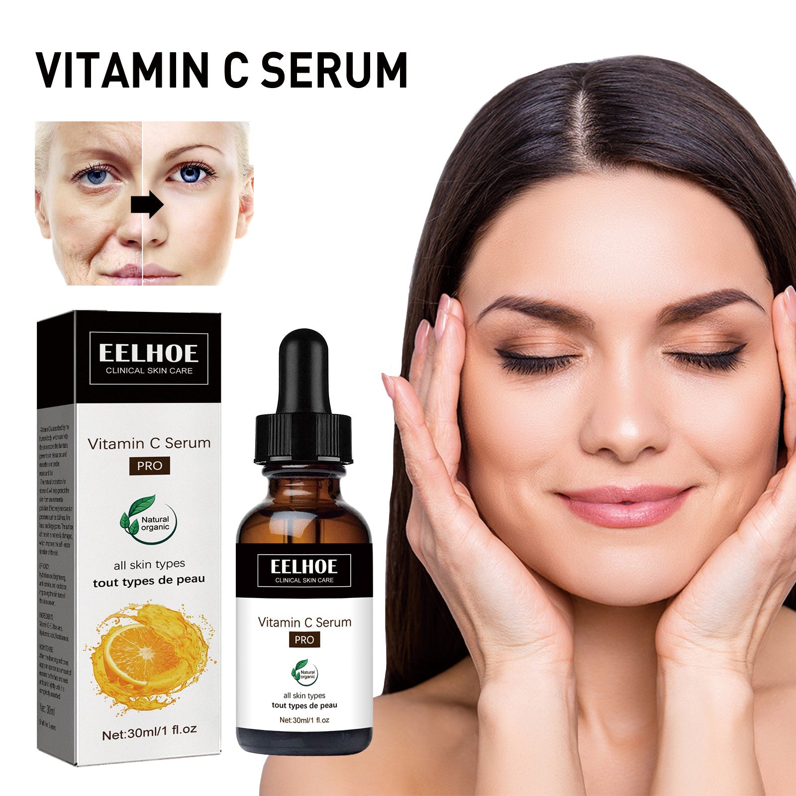 EELHOE Vitamin C Serum For Reducing The Appearance Of Fine Lines, Firming, And Moisturizing The Skin For A More Youthful Complexion eprolo