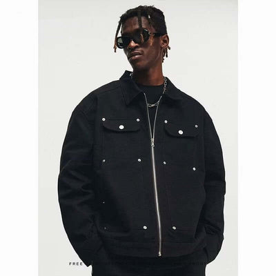 Autumn Retro American Washed Denim Jacket For Men eprolo