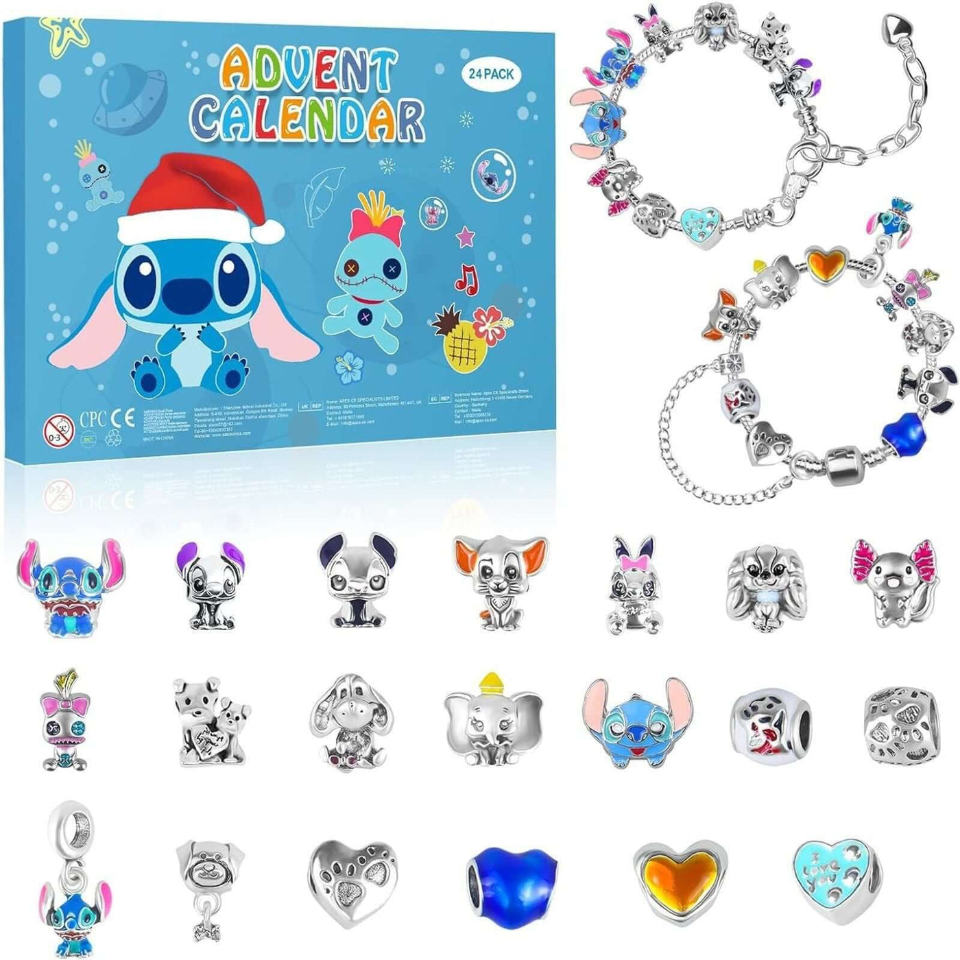 New Stitch Jewelry Paper Box Gift Box Packaging Christmas Halloween Gift 24 Grid Blind Box Bracelet Gift Box eprolo