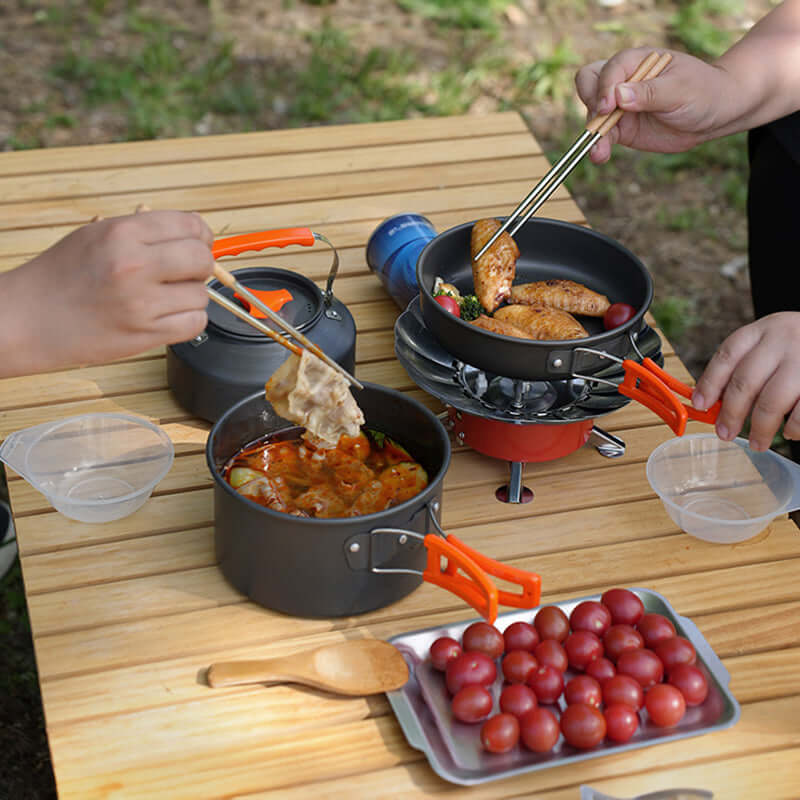 1-3 Person Camping Cookware Set: Light, Portable Pot & Pan in Carrying Bag, Ideal for Outdoor Trips eprolo