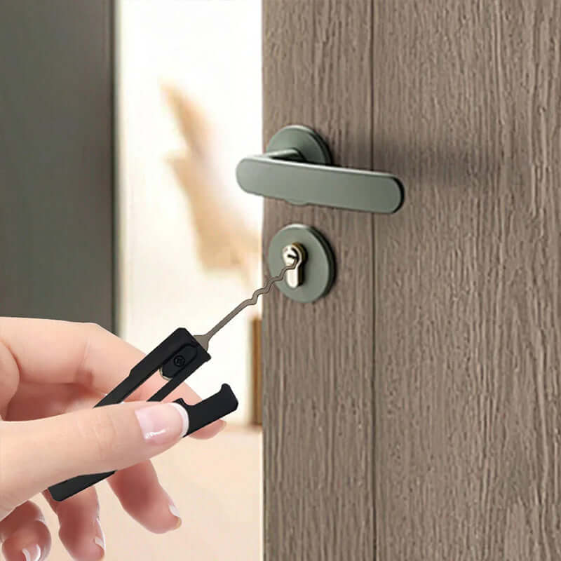 Essential stainless - steel multi - tool: quick - flip grav pick, door keys, lock rake. Durable. eprolo