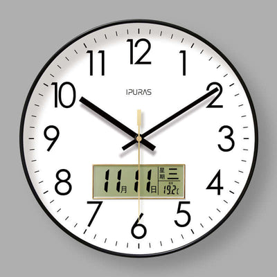 2025 New 10/12/14 - inch Electronic Calendar Wall Clock. Monitors temp & humidity. Dual - display. Mute. Quartz movement. eprolo