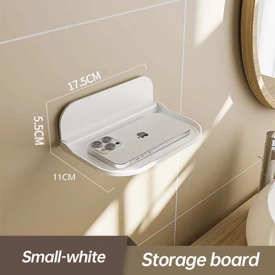 New Foldable Punch - Free Wall - mounted Plastic Floating Shelf for Bathroom and Toilet, Ideal for Towel and Clothes Storage eprolo