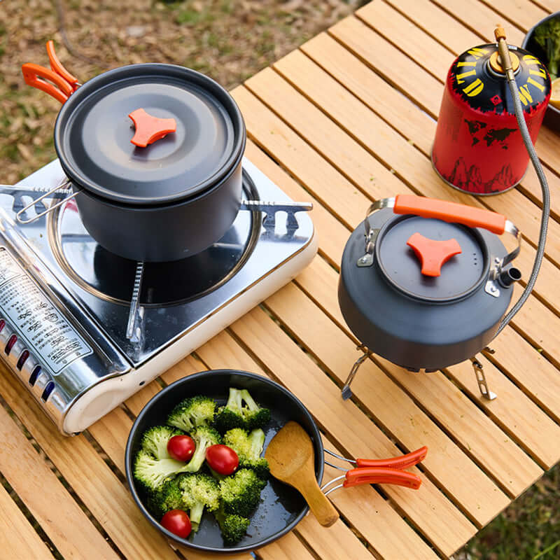 1-3 Person Camping Cookware Set: Light, Portable Pot & Pan in Carrying Bag, Ideal for Outdoor Trips eprolo