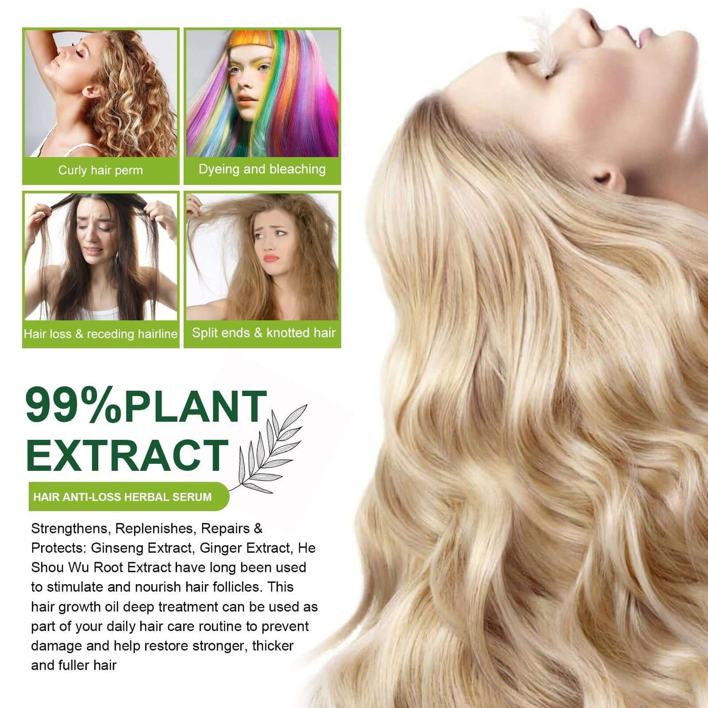 Dense Hair Essential Oil, Smooth Hair Repair Hair Root Thickening And Strengthening Hair Essence eprolo