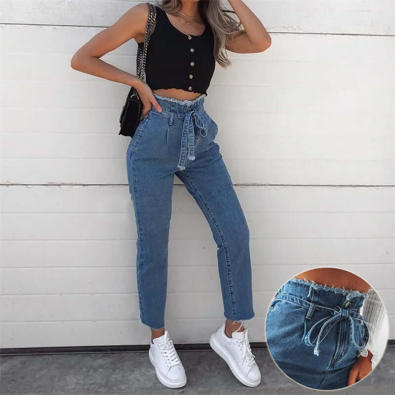 High-waisted Washed Pencil Pants Spring Sexy Temperament European And American Plus Size Denim Jeans For Women Astrazona