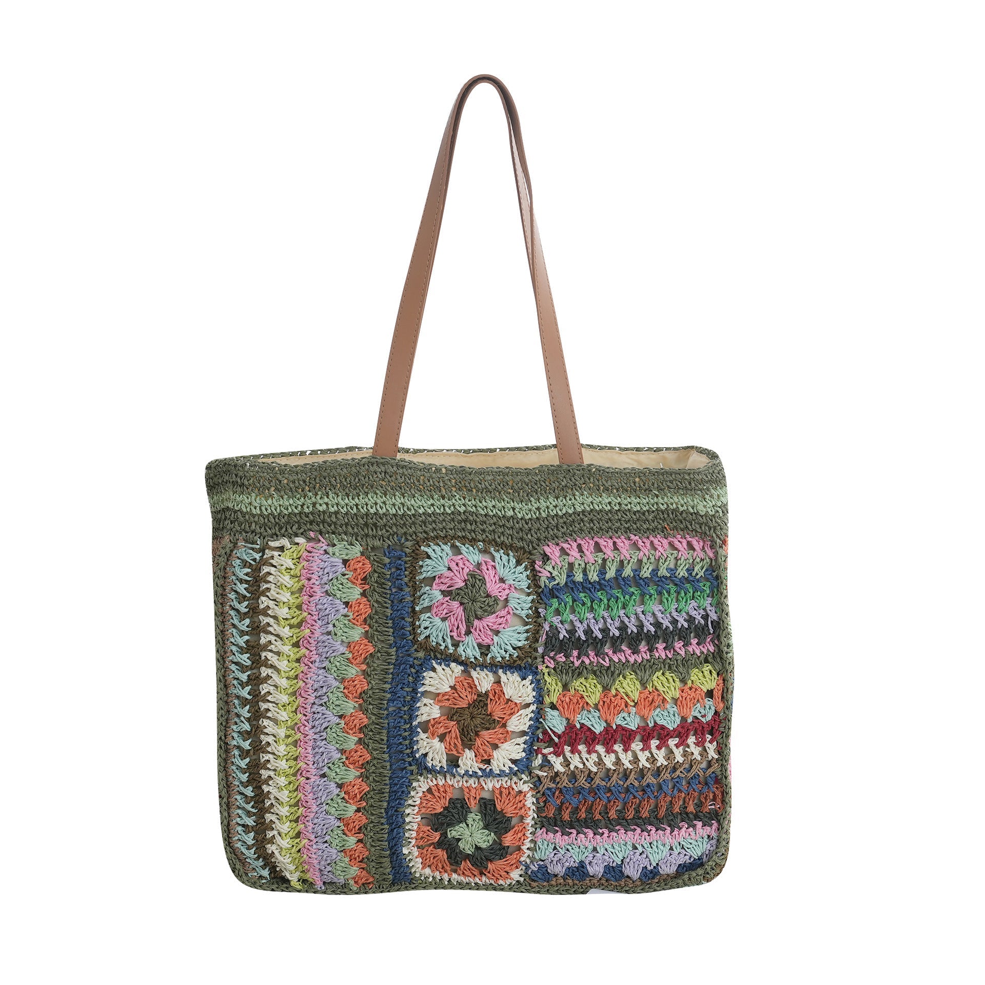 European And American Style Paper String Crocheted Straw Bag eprolo