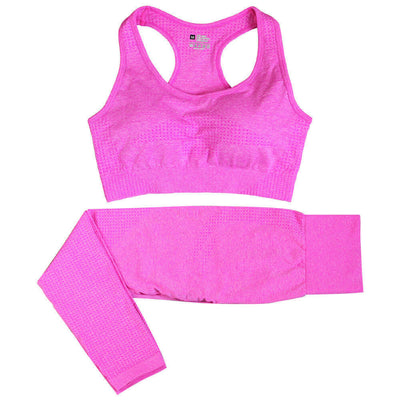 2PCS Seamless Yoga Set Women Tracksuit High Waist Leggings Workout Sportswear Gym Clothing Fitness Crop Top Sports Suits Gym Set eprolo