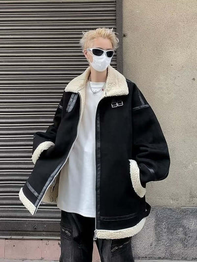 Lamb Wool Stand Collar Cotton Coat Workwear Jacket For Men eprolo