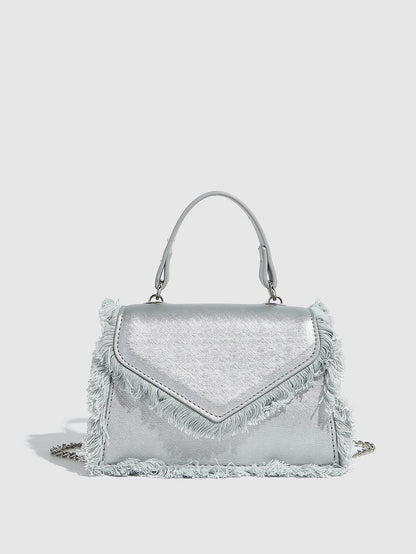 Retro Tassel Bag Denim Blue Mini Crossbody Bag eprolo