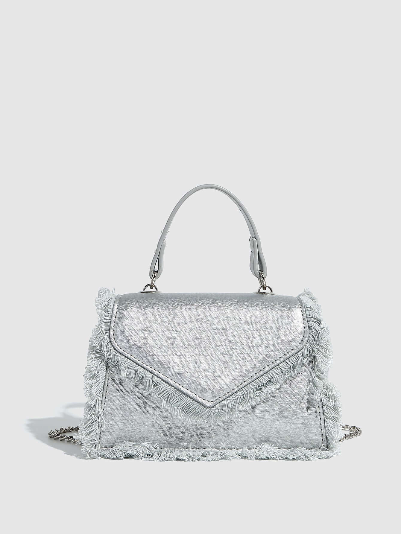 Retro Tassel Bag Denim Blue Mini Crossbody Bag eprolo