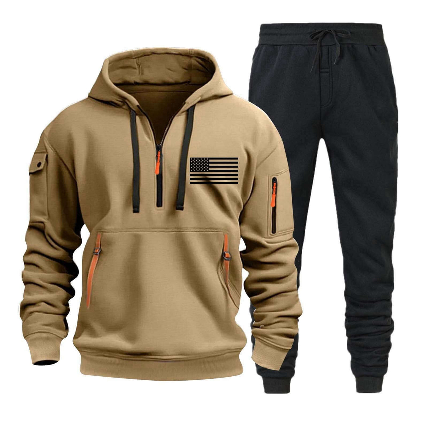 Autumn And Winter Sweater Hoodie Zipper Multi-pocket Pullover Sports Casual Suit eprolo