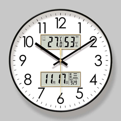 2025 New 10/12/14 - inch Electronic Calendar Wall Clock. Monitors temp & humidity. Dual - display. Mute. Quartz movement. eprolo
