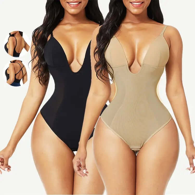 Slimming backless body-shaping corset with T-back design