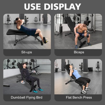 Weight Bench For Full Body Workout, Adjustable Strength Training Sit-up Chair, Multi-Purpose Foldable Incline Decline Bench eprolo