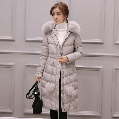 Korean down cotton-padded overcoat for women over the knee eprolo