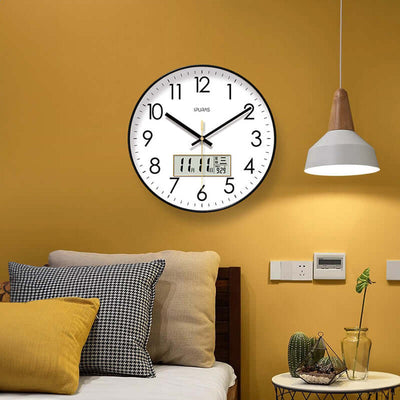 2025 New 10/12/14 - inch Electronic Calendar Wall Clock. Monitors temp & humidity. Dual - display. Mute. Quartz movement. eprolo