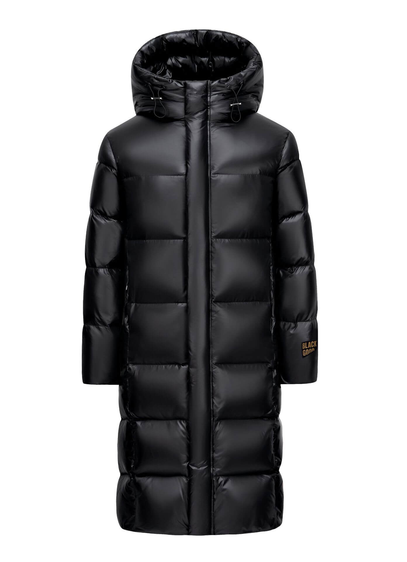 Goose Down Black Gold Down Jacket Thickened Long Section Over The Knee Astrazona