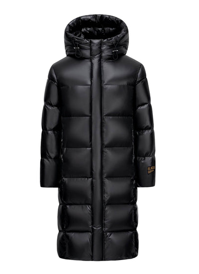 Goose Down Black Gold Down Jacket Thickened Long Section Over The Knee Astrazona