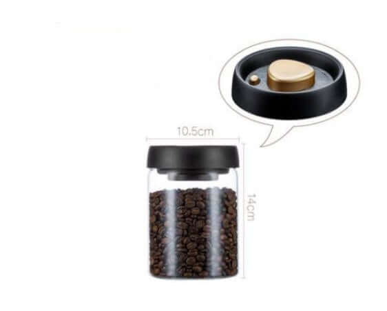 Vacuum Sealed Jug Set Black Coffee Beans Glass Airtight Canister Kitchen Food Grains Candy Keep Good Storage Jar Set Kitchen Gadgets eprolo