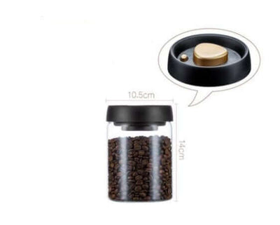 Vacuum Sealed Jug Set Black Coffee Beans Glass Airtight Canister Kitchen Food Grains Candy Keep Good Storage Jar Set Kitchen Gadgets eprolo