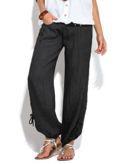New Loose Button Decorations Casual Wide-leg Trousers Women eprolo