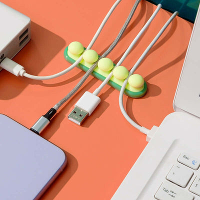 Desktop wall self-adhesive wire winding device cartoon pea wire fixing device eprolo
