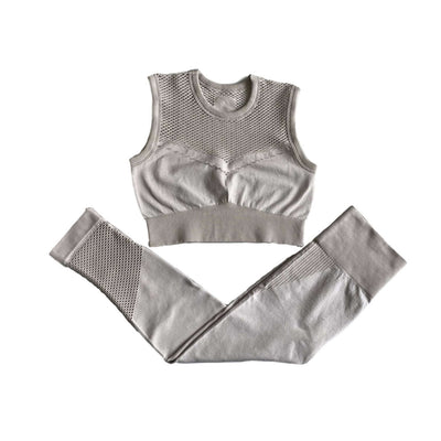 Carry buttock shark knitted seamless hollow out vest fitness eprolo