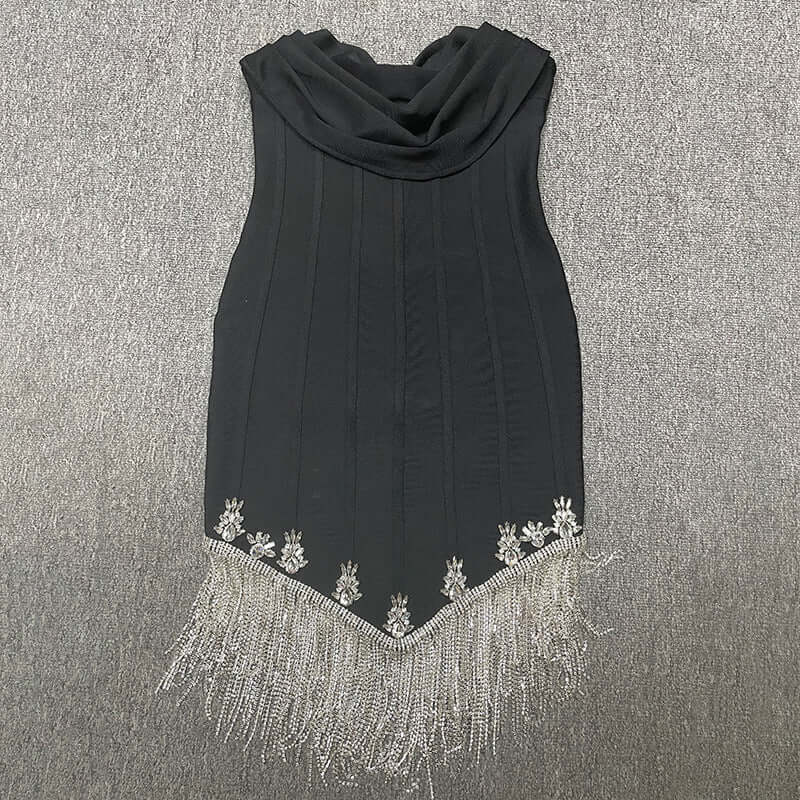 Tassel Tube Top Pile Collar Temperament Bandage Women's Clothing Dress eprolo