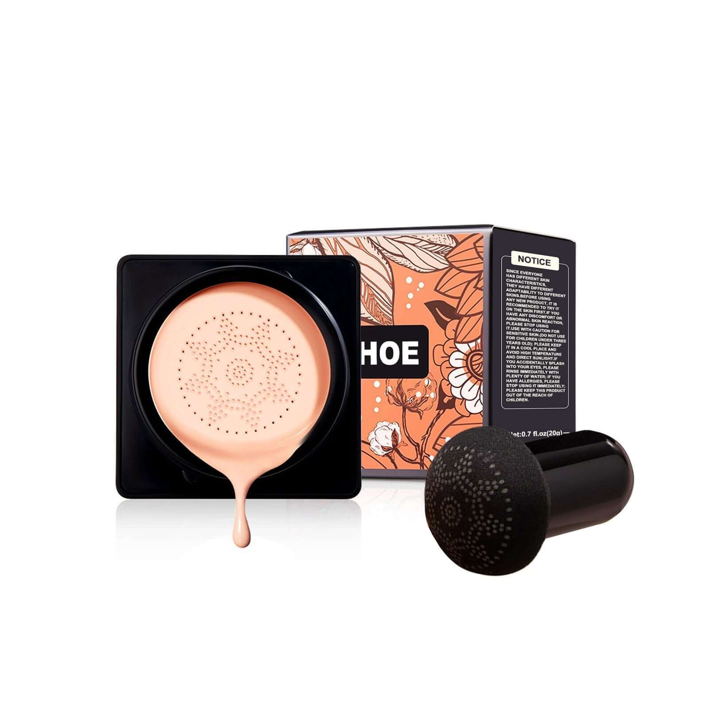 Magic Mat Powder Puff, Invisible Pore Ivory White Natural Color With Mushroom Air Cushion On Makeup Base eprolo