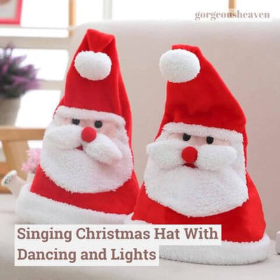 Soft Kawaii plush toy electric light-emitting movable Christmas Hat Plush Toy hat as a Christmas gift for children eprolo