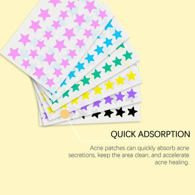 Stars Acne Patch, Reduce Acne Acne Print Clean Face Closed Mouth Acne Portable Cartoon Acne Patch eprolo