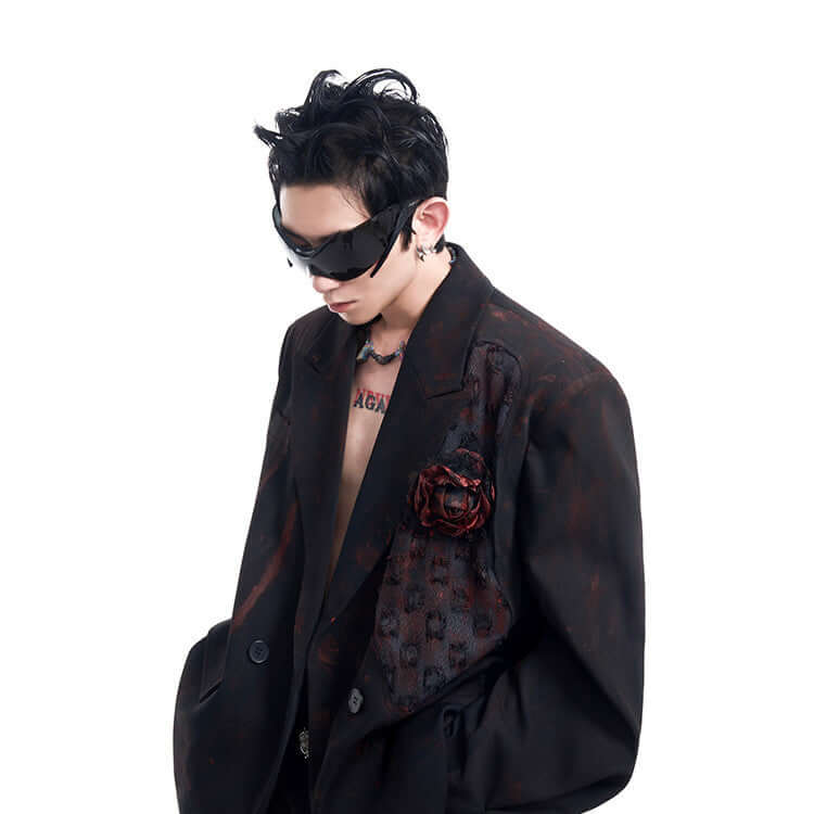 Handmade Doodle Jacket Men's Autumn And Winter Night Show High-grade Suit eprolo