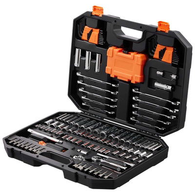 VEVOR 145-piece mechanics tool and socket set with SAE and metric sizes