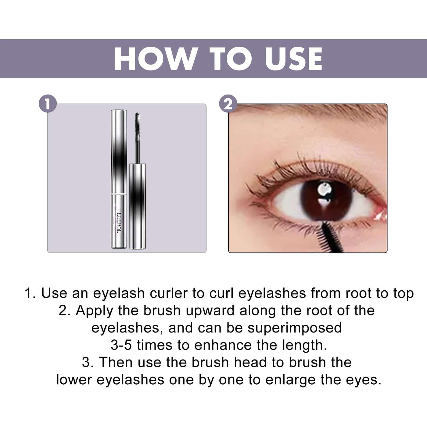 Curl Your Mascara, Eyelashes Black Beautiful Natural Thick Sweat-Proof, Not Smudgy, Not Makeup Off Slim Long eprolo