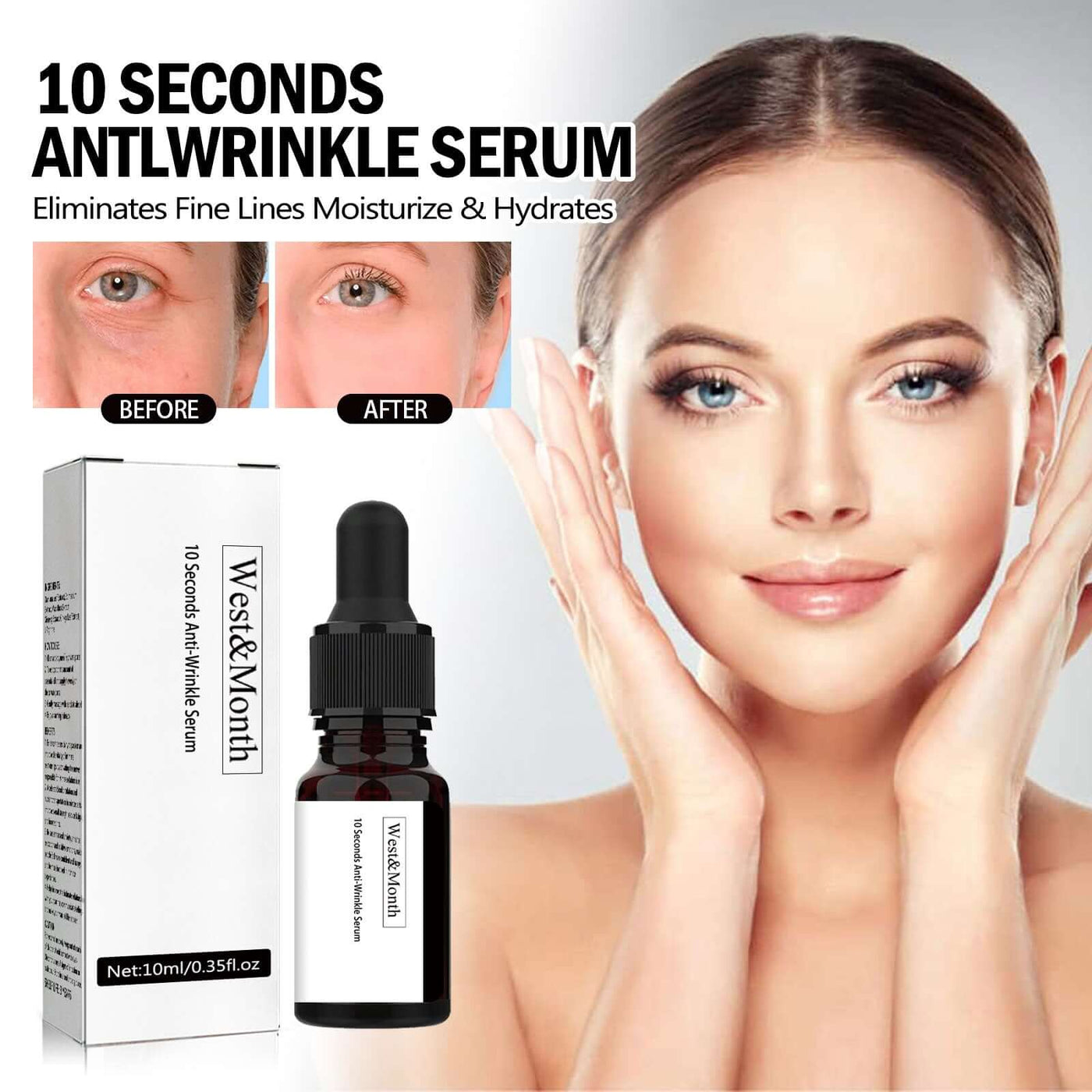 10 Seconds Anti-Wrinkle Serum, Hydrating Firming Skin Care Anti-wrinkle Serum eprolo