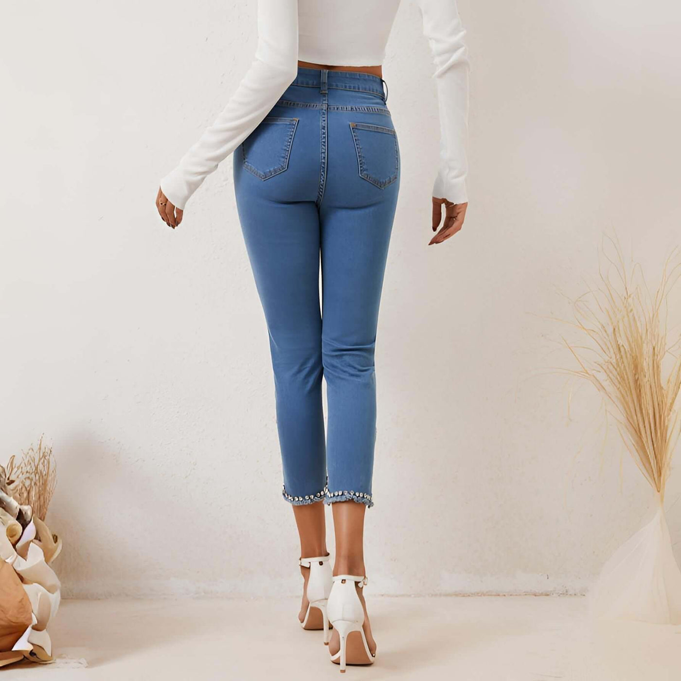 Women's Summer New High Waist Slimming Stretch Denim Dropshipman