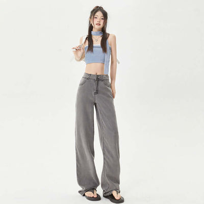 Ice Silk Thin Jeans Women's Comfortable Wide-leg Pants eprolo