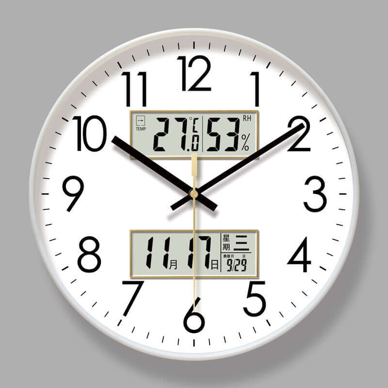 2025 New 10/12/14 - inch Electronic Calendar Wall Clock. Monitors temp & humidity. Dual - display. Mute. Quartz movement. eprolo