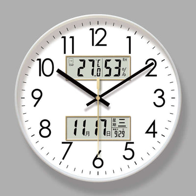 2025 New 10/12/14 - inch Electronic Calendar Wall Clock. Monitors temp & humidity. Dual - display. Mute. Quartz movement. eprolo