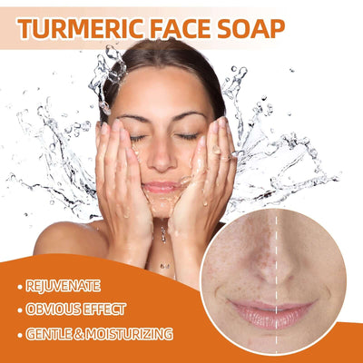 Turmeric Face Soap, Face Repair Gentle Cleansing, Fade Spots And Smooth Fine Lines Cleaner Soap eprolo