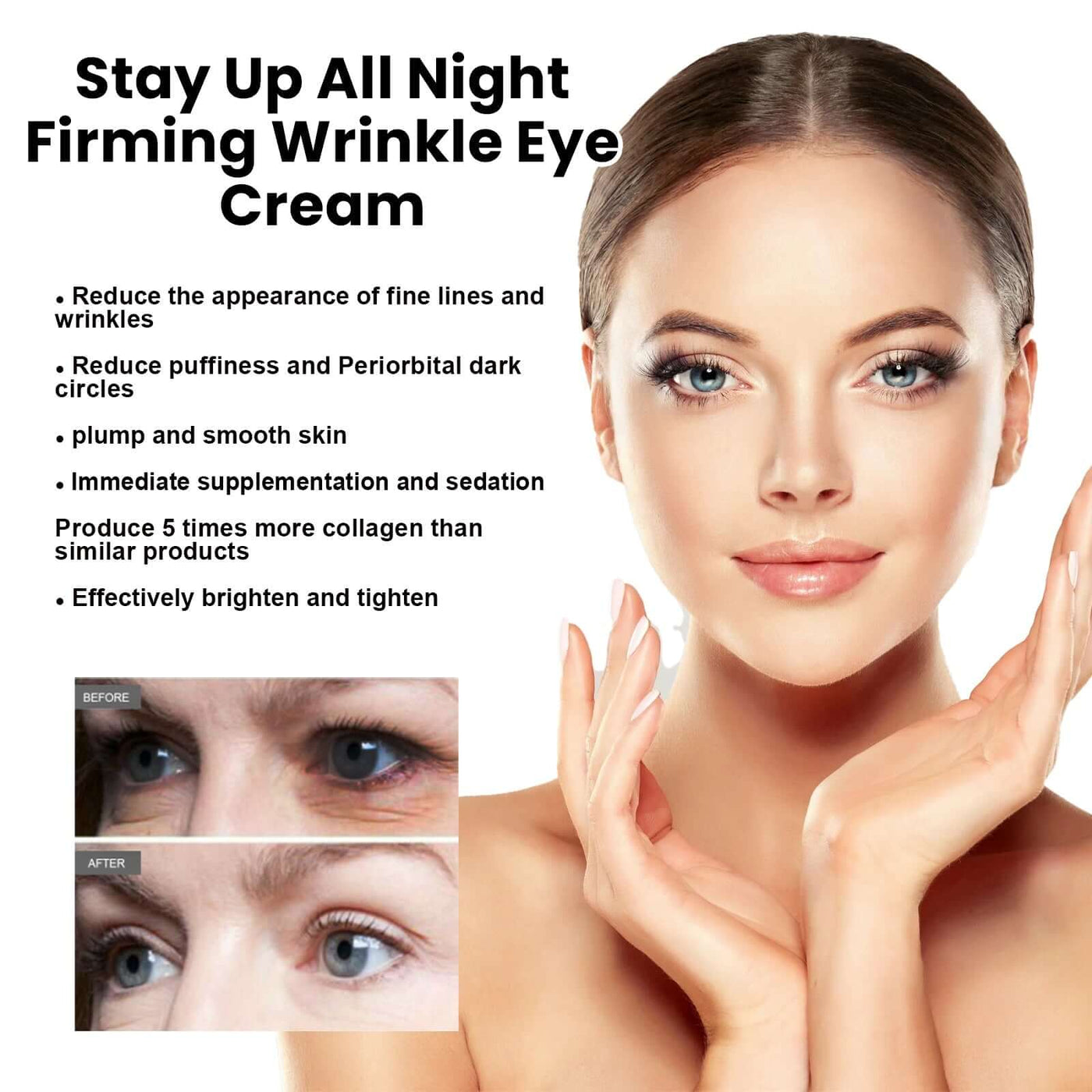 Eye Firming Cream, Relieves Bags, Black Eyes, Firms, Moisturizes, Repairs Skin Eyes Cream eprolo