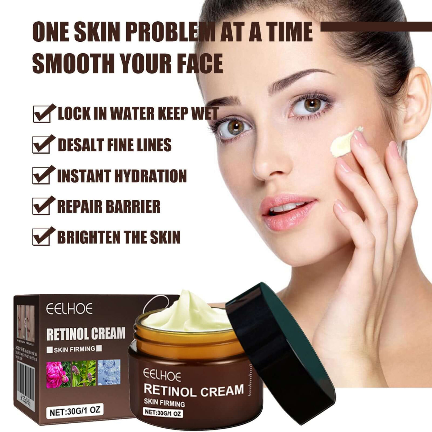 Retinol Cream, Anti-Aging Firming Brightening Moisturizing Facial Skin Care Cream eprolo