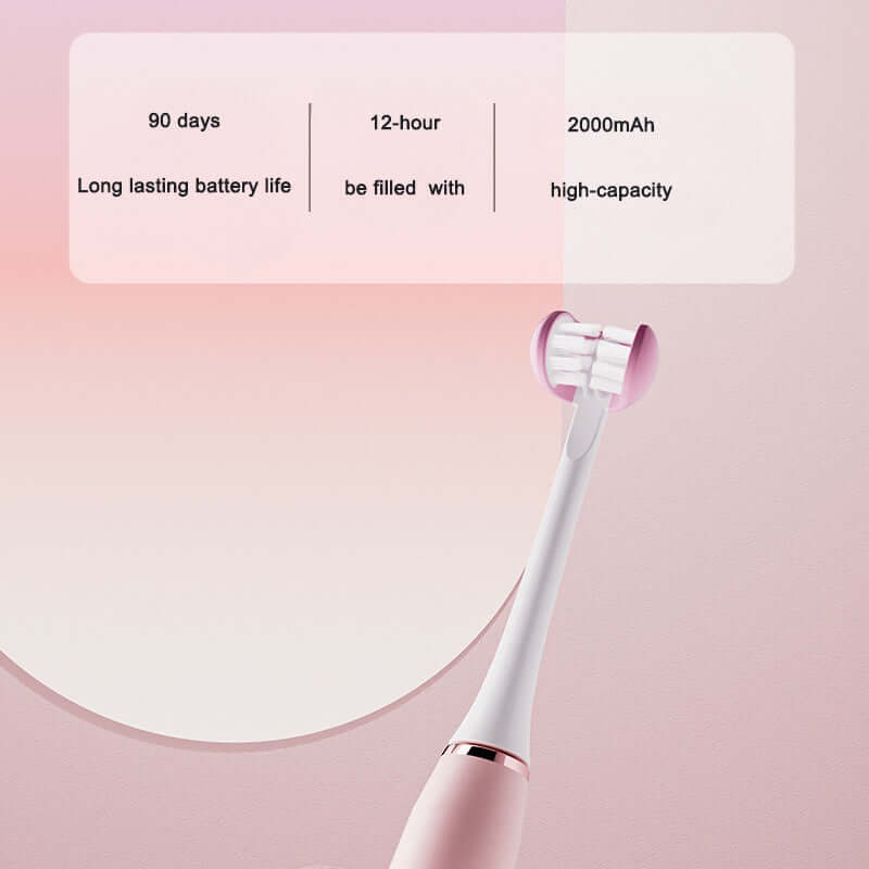 Adult electric toothbrush with three sides rechargeable sonic vibration waterproof electric toothbrush eprolo