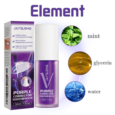 Purple Brightening White Toothpaste, Cleaning Stains Fresh Breath Brightening And Whitening Teeth Toothpaste eprolo