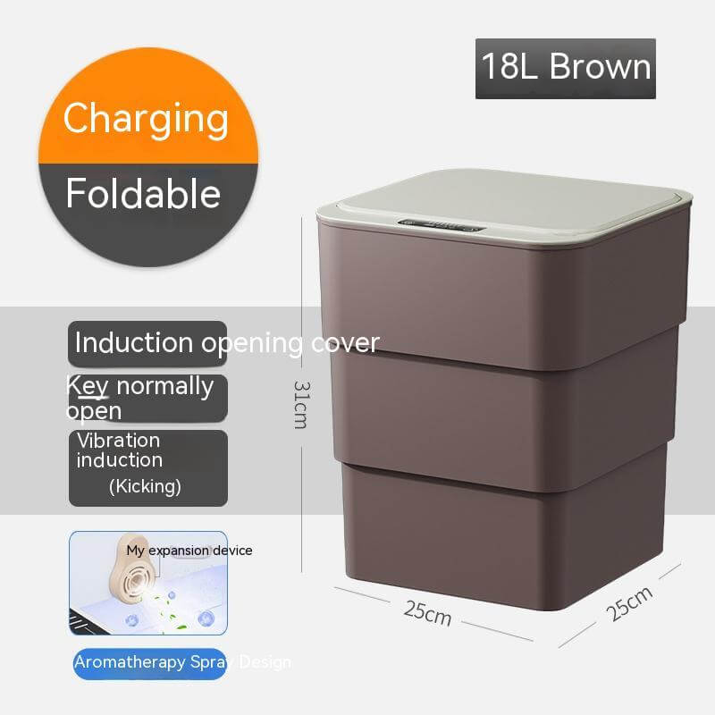 Smart Trash Can With Lid For Bedroom And Living Room Kitchen Storage Box Trash Can Induction Small Car Box Automatic Smart Dustbin Smart Trash Bin eprolo