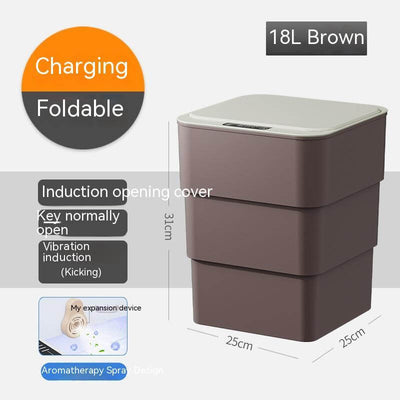 Smart Trash Can With Lid For Bedroom And Living Room Kitchen Storage Box Trash Can Induction Small Car Box Automatic Smart Dustbin Smart Trash Bin eprolo