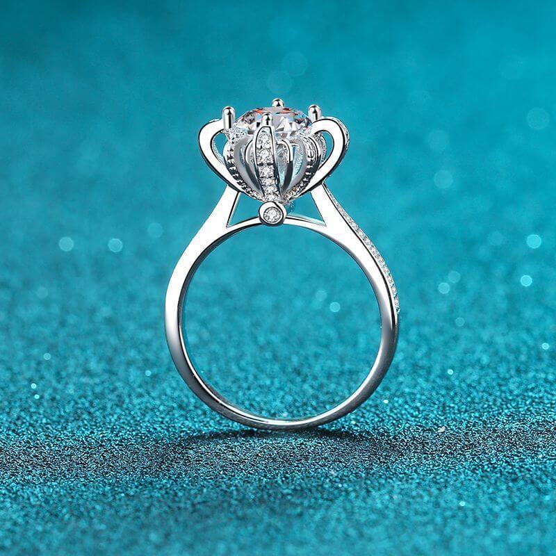 925 Sterling Silver Microset 1 Carat Moissanite Ring eprolo